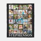Gepersonaliseerd 30 Foto Collage Black Fleece Deken (Voorkant)