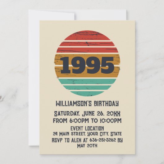 Gepersonaliseerd 30-jarig verjaardagsfeest kaart (Voorkant)