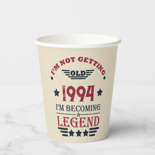 Gepersonaliseerd 30-jarig verjaardagsfeest papieren bekers (Achterkant)