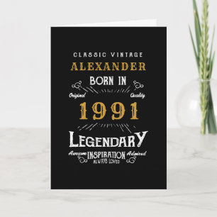 Gepersonaliseerd 30e verjaardag, geboren in 1991 kaart