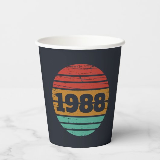 Gepersonaliseerd 35e verjaardagsfeest papieren bekers (Achterkant)