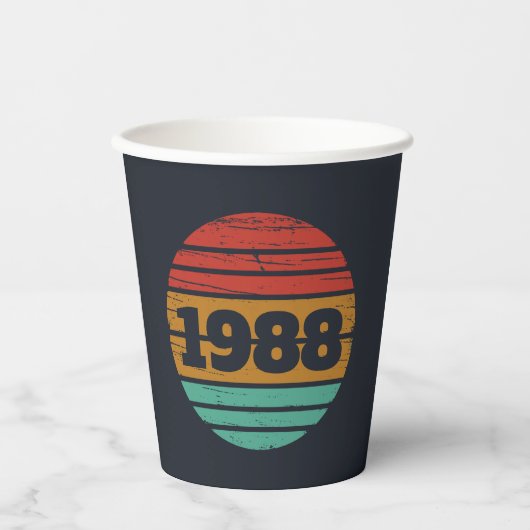 Gepersonaliseerd 35e verjaardagsfeest papieren bekers (Voorkant)