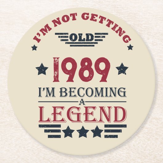 Gepersonaliseerd 35e verjaardagsfeest ronde kartonnen onderzetter (Voorkant)