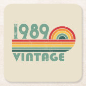 Gepersonaliseerd 35e verjaardagsfeest vierkante kartonnen onderzetter (Voorkant)