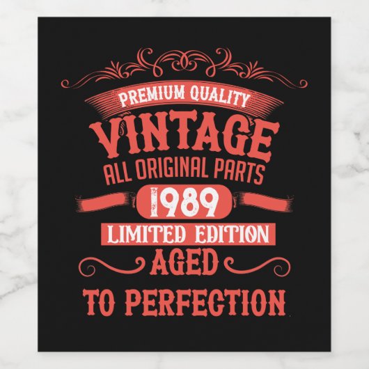 Gepersonaliseerd 35e verjaardagsfeest wijn etiket (Enkel label)