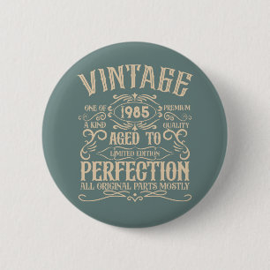 Gepersonaliseerd 40-jarig 40-jarig  verjaardagsfee ronde button 5,7 cm