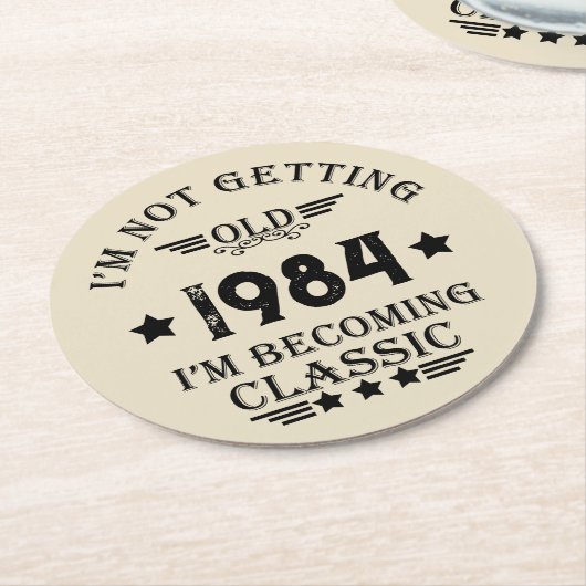 Gepersonaliseerd 40-jarig 40-jarig verjaardagsfee ronde kartonnen onderzetter (Gebogen)