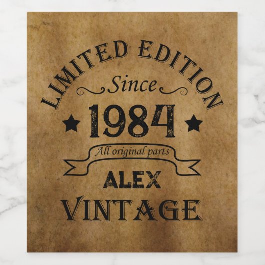 Gepersonaliseerd 40-jarig 40-jarig verjaardagsfee wijn etiket (Enkel label)