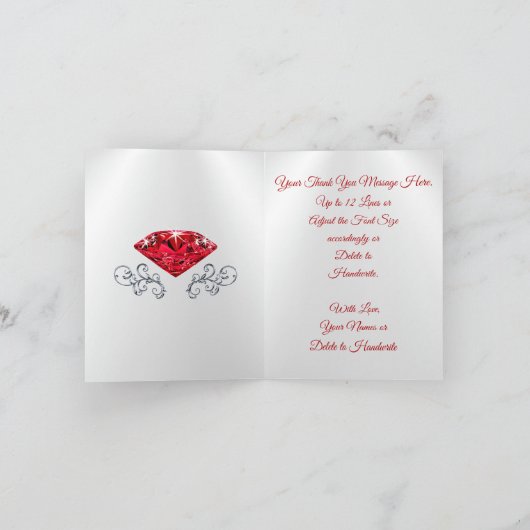 Gepersonaliseerd, 40e Jubileum Dank u Kaarten (Binnen)