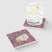 Gepersonaliseerd 40ste Jubileum, Robijnrode Stenen Onderzetter (Zijkant)