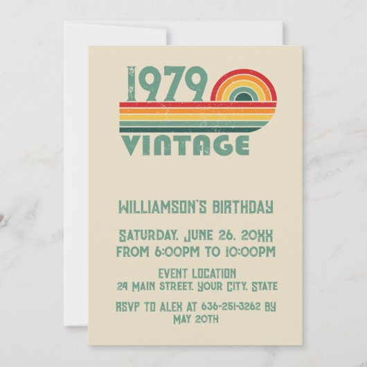 Gepersonaliseerd 45e verjaardagsfeest kaart (Voorkant)