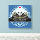 Gepersonaliseerd 45th Wedding Jubileum, ganzen Canvas Afdruk (Insitu (Houten vloer))