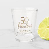 Gepersonaliseerd 50 en fantastisch Gold Script Shot Glas (Voorkant)