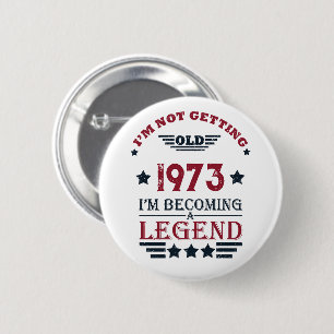 Gepersonaliseerd 50-jarig 50-jarig verjaardagsfee ronde button 5,7 cm