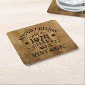 Gepersonaliseerd 50-jarig 50-jarig verjaardagsfee vierkante kartonnen onderzetter (Schuin)