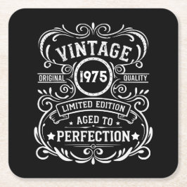 Gepersonaliseerd 50-jarig  50-jarig verjaardagsfee vierkante kartonnen onderzetter