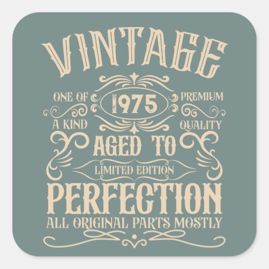 Gepersonaliseerd 50-jarig 50-jarig verjaardagsfee vierkante sticker (Voorkant)