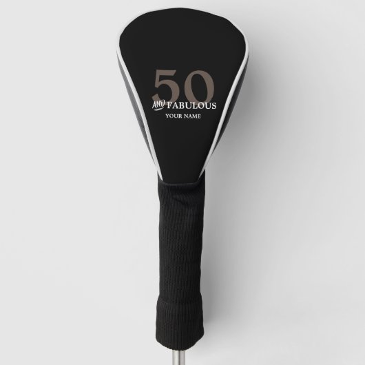 Gepersonaliseerd 50e Birthday Golf Head Hoesje Golfheadcover (Voorkant)