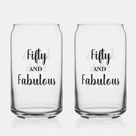 Gepersonaliseerd 50e frisdrankglas blikvorm glas (Voorkant)