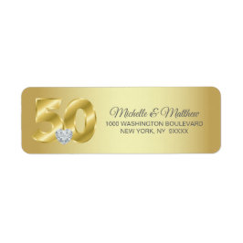 Gepersonaliseerd 50e Golden Wedding Jubileum Etiket