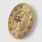 Gepersonaliseerd 50e Golden Wedding Jubileum Gift Grote Klok (Hoek)