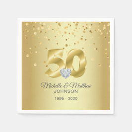 Gepersonaliseerd 50e Golden Wedding Jubileum Servet