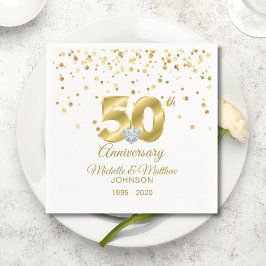 Gepersonaliseerd 50e Golden Wedding Jubileum Servet