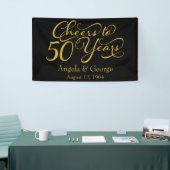 Gepersonaliseerd 50e Golden Wedding Jubileum Spandoek (Beurs)