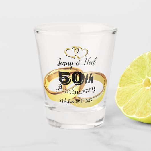 Gepersonaliseerd 50e Jubileum Shot Glas (Voorkant)