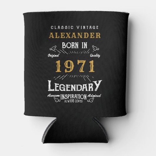 Gepersonaliseerd 50e verjaardag, geboren in 1971 blikjeskoeler (Voorkant)