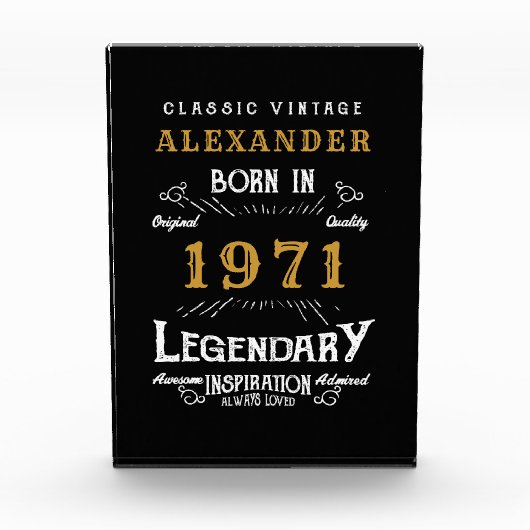 Gepersonaliseerd 50e verjaardag, geboren in 1971 fotoblokken (Voorkant)