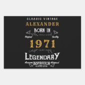 Gepersonaliseerd 50e verjaardag, geboren in 1971 inpakpapier vel (Voorkant 2)