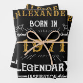 Gepersonaliseerd 50e verjaardag, geboren in 1971 inpakpapier vel (In situ)