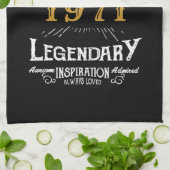 Gepersonaliseerd 50e verjaardag, geboren in 1971 theedoek (Gevouwen)