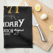 Gepersonaliseerd 50e verjaardag, geboren in 1971 theedoek (Quarter Fold)