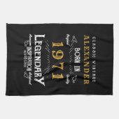 Gepersonaliseerd 50e verjaardag, geboren in 1971 theedoek (Horizontaal)