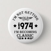 Gepersonaliseerd  50ste verjaardagsfeest ronde button 5,7 cm (Voorkant)