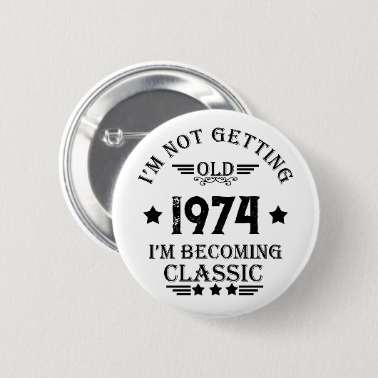 Gepersonaliseerd  50ste verjaardagsfeest ronde button 5,7 cm (Voorkant /achterkant)