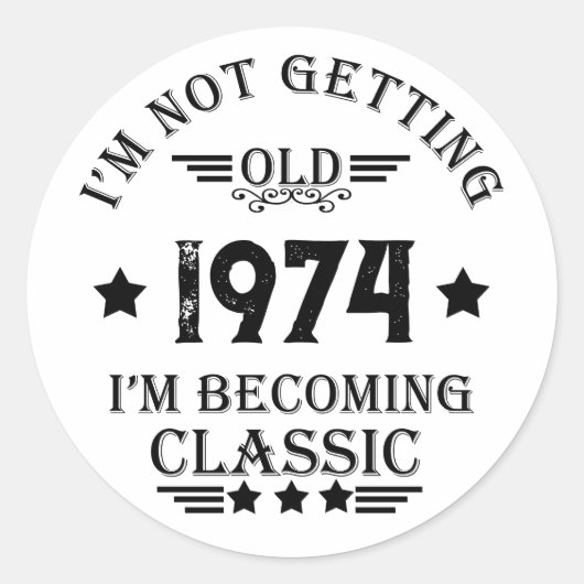 Gepersonaliseerd 50ste verjaardagsfeest ronde sticker (Voorkant)