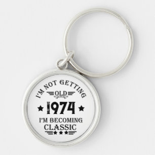 Gepersonaliseerd 50ste verjaardagsfeest sleutelhanger