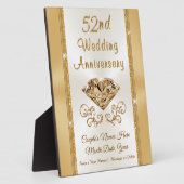 Gepersonaliseerd 52e weddenschap Jubileum Gift Fotoplaat (Zijkant)