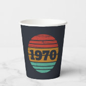 Gepersonaliseerd 55ste verjaardagsfeest papieren bekers (Achterkant)