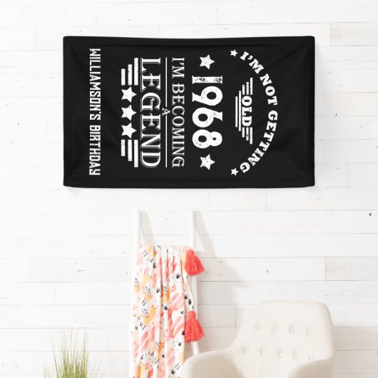 Gepersonaliseerd 55ste verjaardagsfeest spandoek (Insitu)