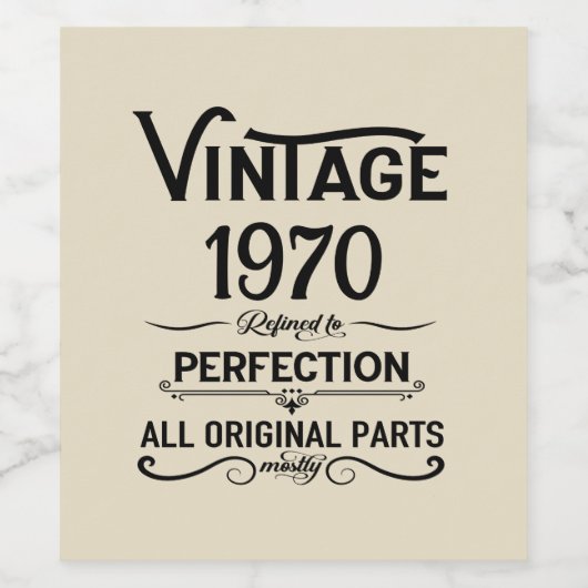 Gepersonaliseerd 55ste verjaardagsfeest wijn etiket (Enkel label)