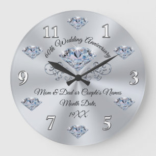 Gepersonaliseerd 60 jaar weddenschap Jubileum Gift Grote Klok
