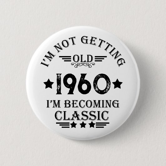 Gepersonaliseerd  65e verjaardagscadeau ronde button 5,7 cm (Voorkant)