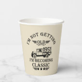 Gepersonaliseerd 65ste verjaardagsfeest papieren bekers (Achterkant)