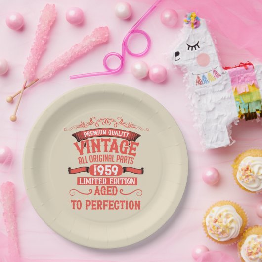 Gepersonaliseerd 65ste verjaardagsfeest papieren bordje (Feest)