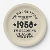 Gepersonaliseerd  65ste verjaardagsfeest papieren bordje (Voorkant)