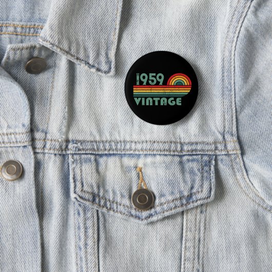Gepersonaliseerd  65ste verjaardagsfeest ronde button 5,7 cm (In situ)